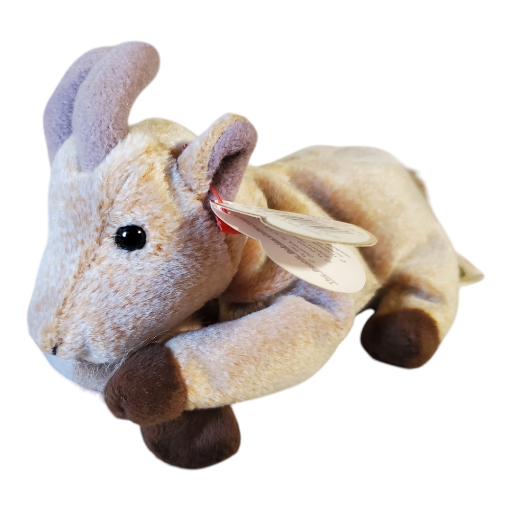 Ty Beanie Baby - GOATEE the Goat (8 Inch) Excellent Cond Stuffed Animal Toy